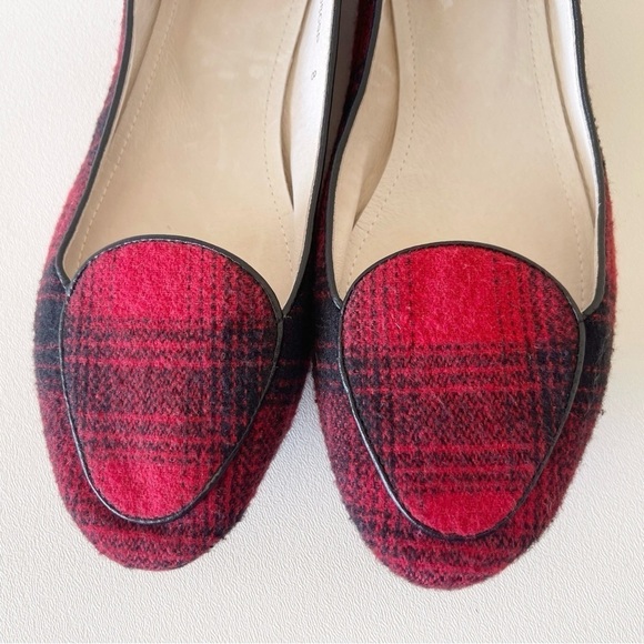 J Jill Flats Buffalo Plaid Loafer Chic Preppy Casual Holiday Red Black 8 - Picture 12 of 12